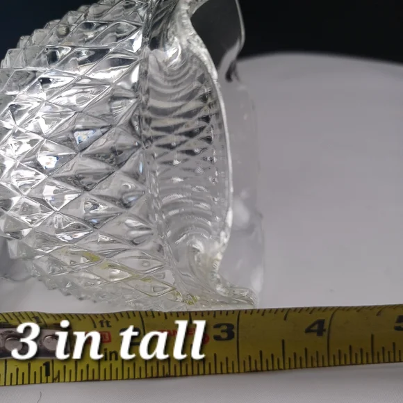 Vintage Mayonaise Bowl Glass Diamond Pattern - Picture 3 of 5